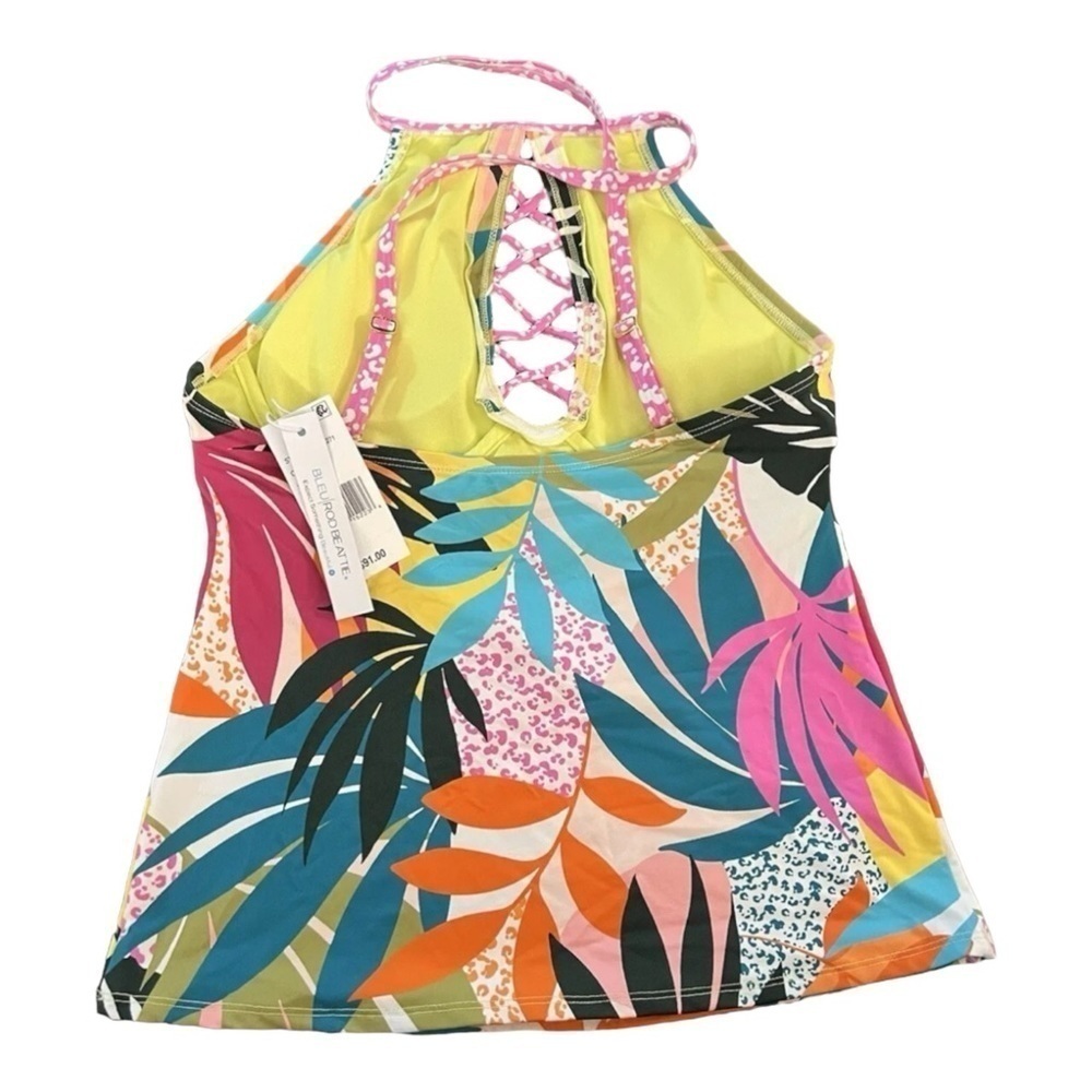 Bleu Rod Beattie MULTI Wild at Heart High Neck Tankini Swim Top NWT - Picture 4 of 5
